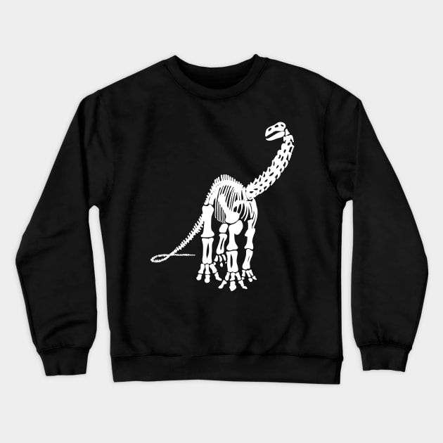 Terra Fossil Brontosaurus Dinosaur White Crewneck Sweatshirt by Terra Fossil Merch